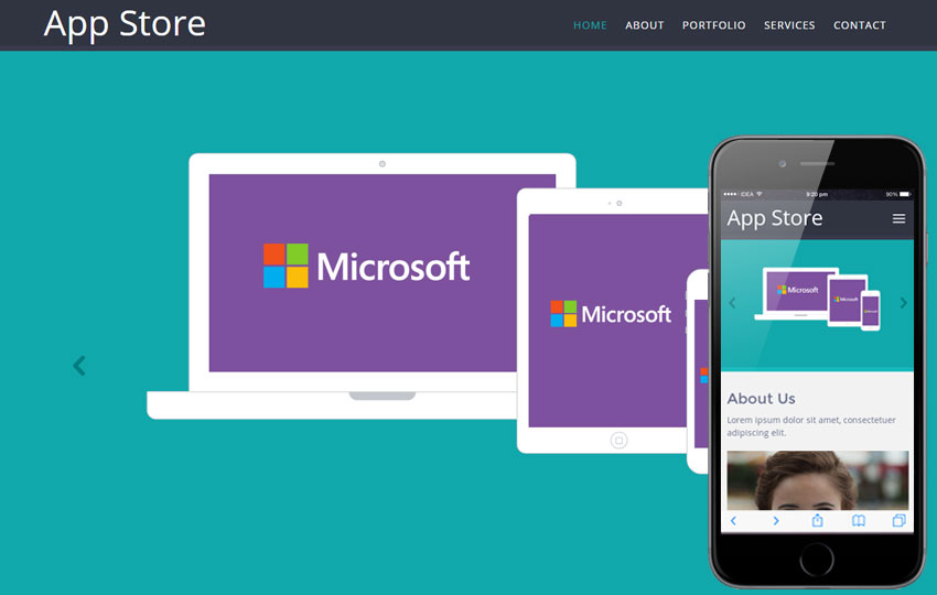 Appstore – Mobile website Template