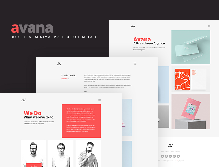 Avana - Material Design Portfolio Bootstrap Template