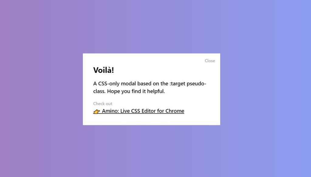 Basic CSS-Only Modal 