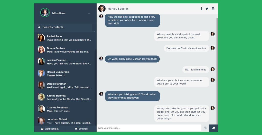 Bootstrap Chat Box Template