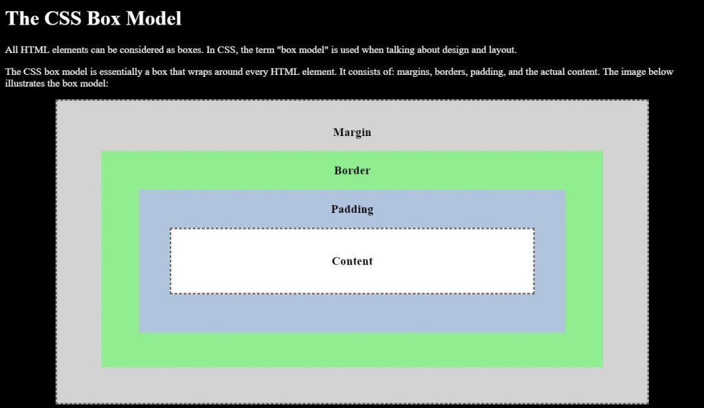 CSS box models margin HTML