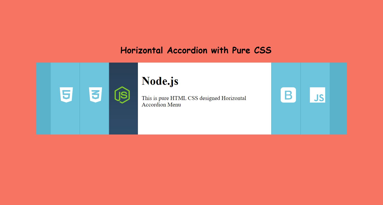 How to Make Horizontal Accordion Menu with CSS