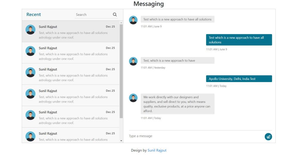 Bootstrap Message Chat Box 