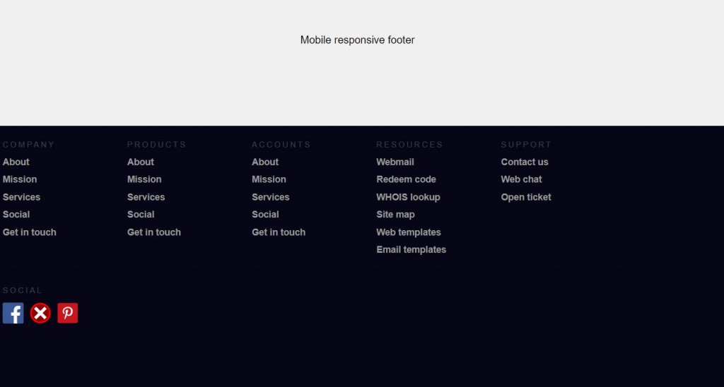 Mobile Responsive Footer 