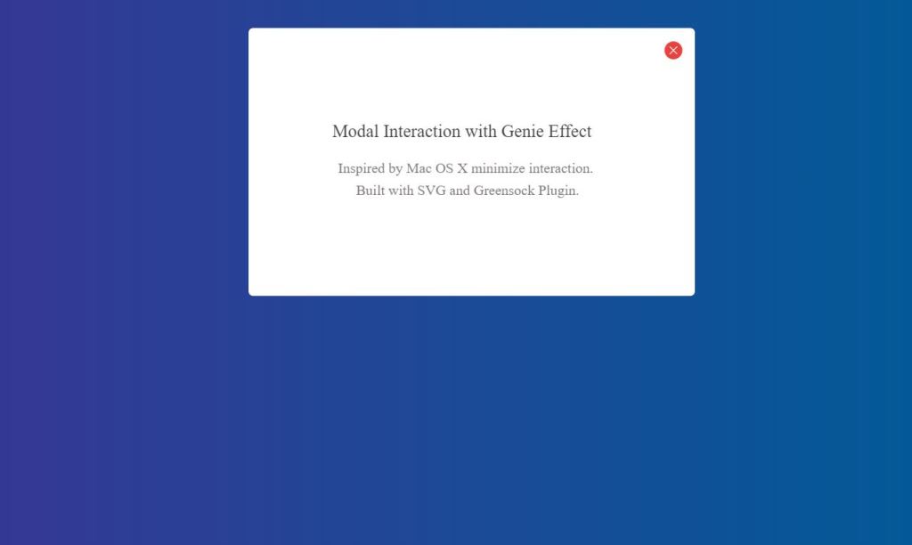 Modal Interaction with Genie Effect