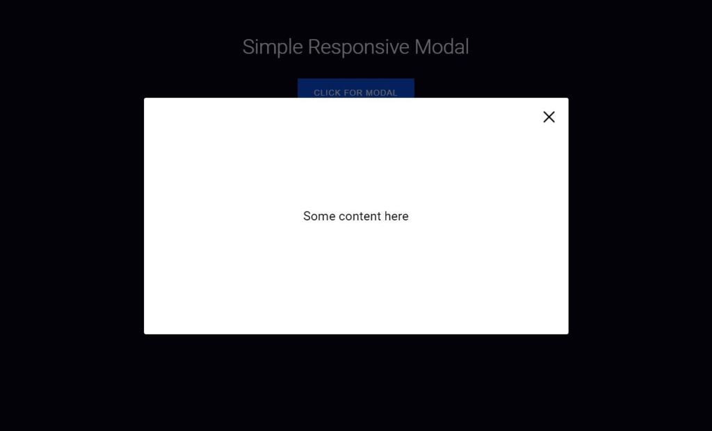 Simple Responsive JavaScript/JS OpenModal 