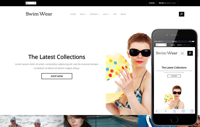 Swim Wear - eCommerce Bootstrap Free Template