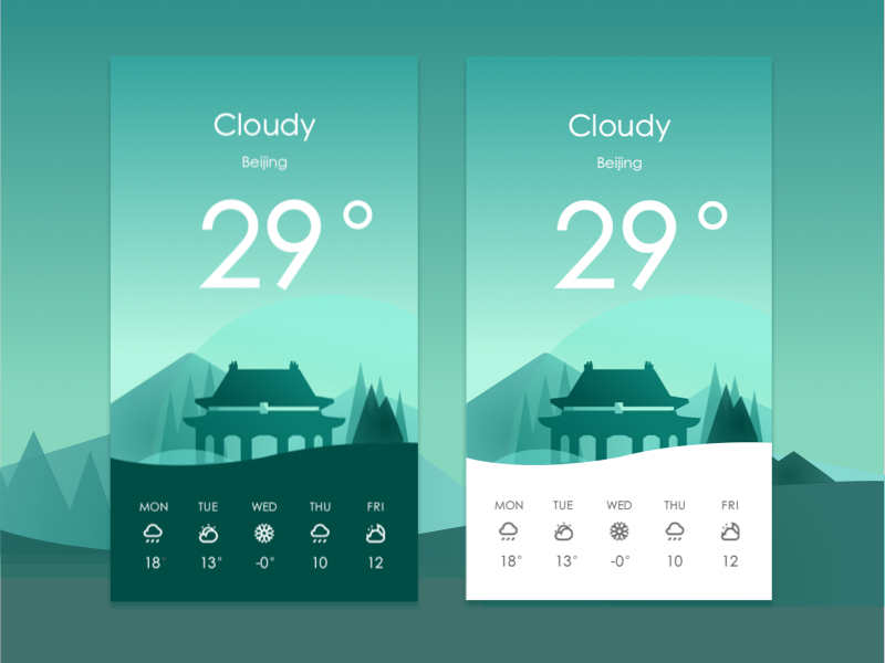 Android Weather App UI Design