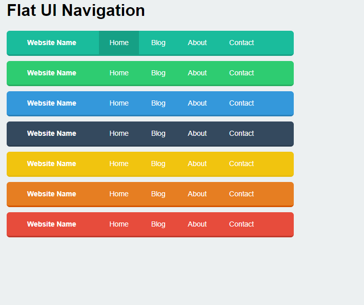 Flat UI Navigation 