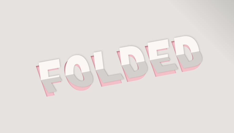 folding text animation with shadow effect