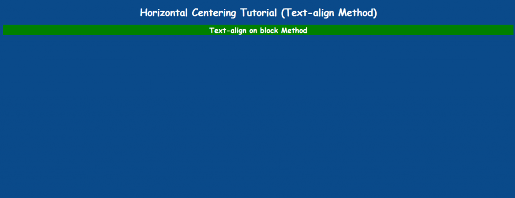Tex-align method to align div block middle of horizontal screen